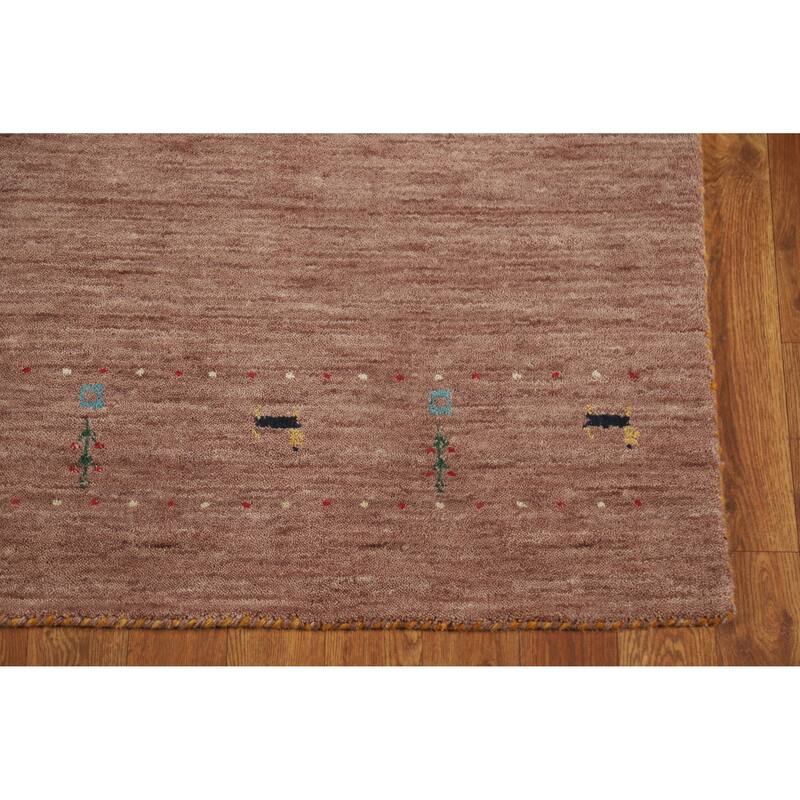 Tribal Gabbeh Indian Runner Rug Handmade Brown Oriental Wool Carpet - 2'8" x 10'0"