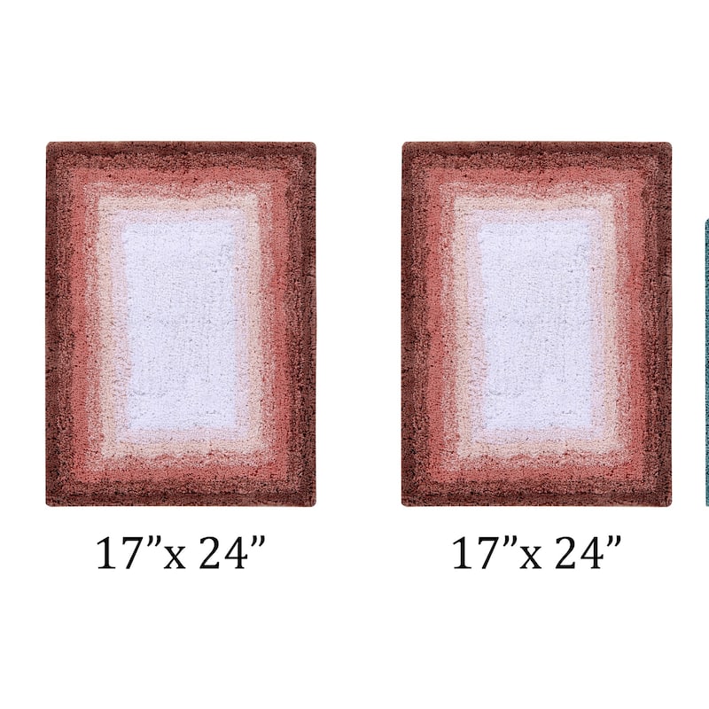 Better Trends 100% Cotton Super Soft & Highly Water Absorbent Bathroom Rugs-Torrent Collection Tufted Machine Washable Bath Mats - 2 Piece Set (17" x 24" | 17" x 24") - Rose