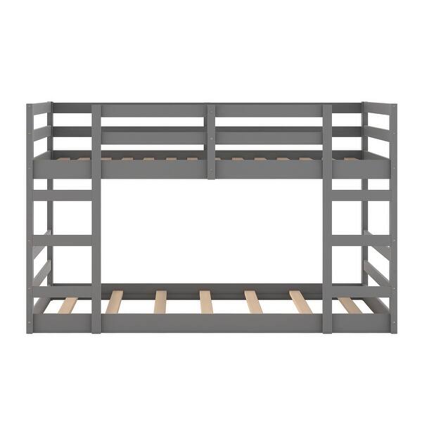slide 2 of 20, Elegance Design Twin Over Twin Bunk Bed with Ladder