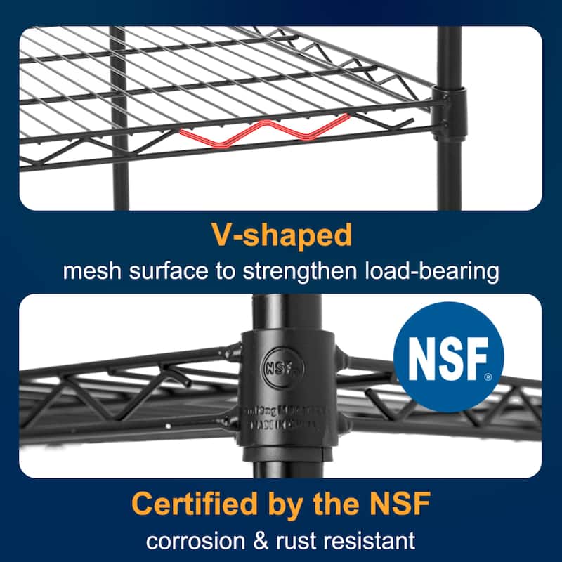 Liam 6-Tier NSF Certified Wire Shelving Unit Rack with Adjustable Shelving and Includes Wheels