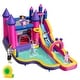 preview thumbnail 1 of 8, Costway Inflatable Water Slide with Climbing Wall Basketball Hoop - Multi-color - With 680W Blower Multi-color - With 680W Blower - Kids