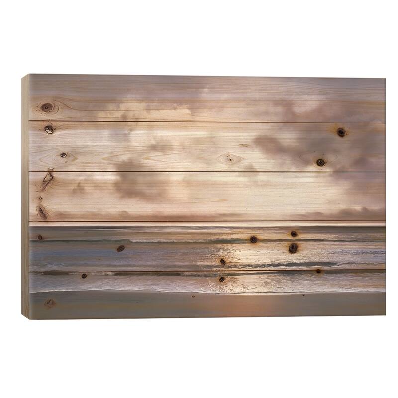Velvet Beach Print On Wood by Mike Calascibetta - Multi-Color - 18x26x1.5