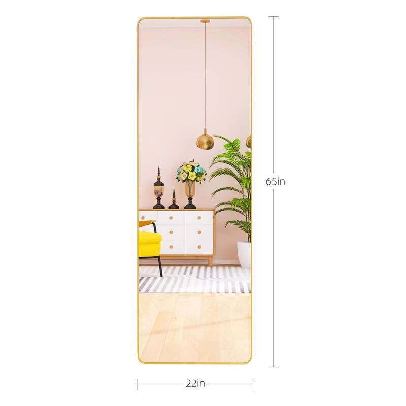 65 x 22in Full Length Dressing Mirror with Frame Standing or Hanging