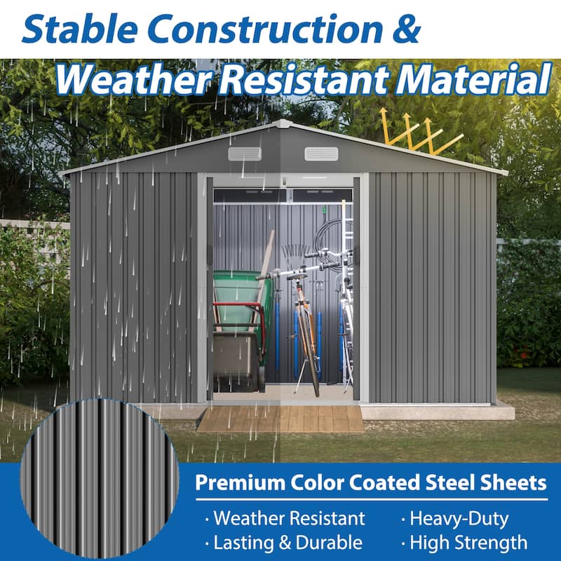 10X8 FT Outdoor Storage Tool Shed
