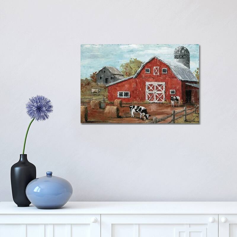 iCanvas "Red Country Barn" by Marie Elaine Cusson Canvas Print - 12x18x1.5