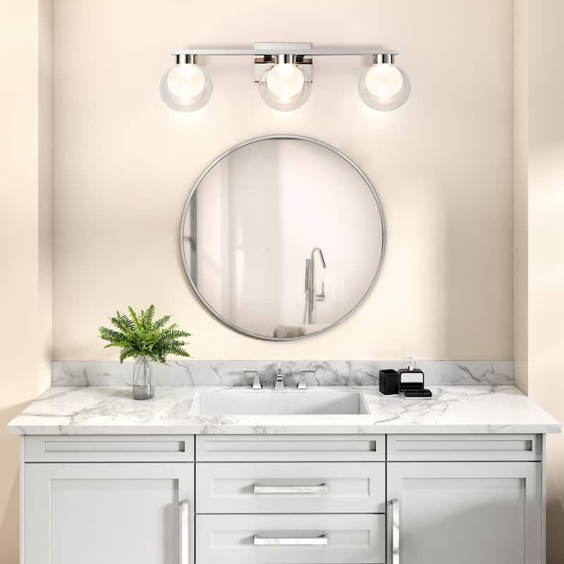 Artcraft Colton Bathroom Vanity - Polished Nickel Finish - 3-Light