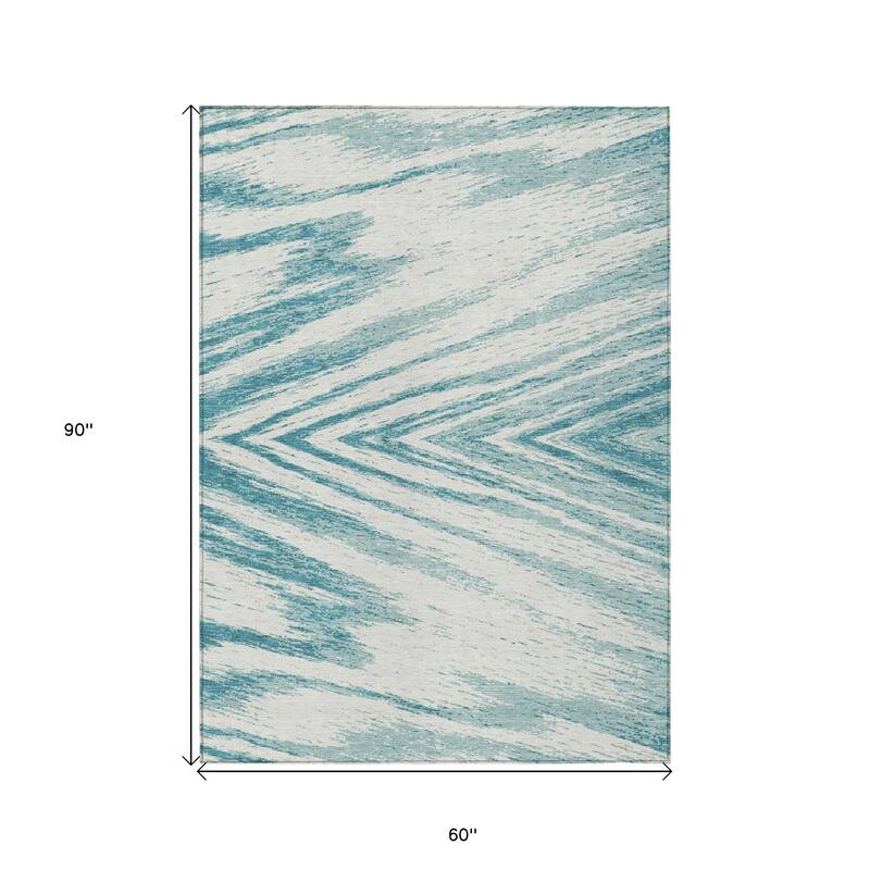 HomeRoots Abstract Transitional Rectangle Outdoor Rug
