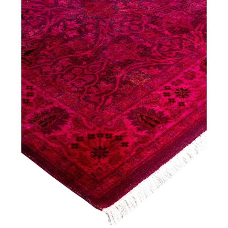Overdyed One-of-a-Kind Hand-Knotted Area Rug - Purple - 3' 1" x 14' 10"