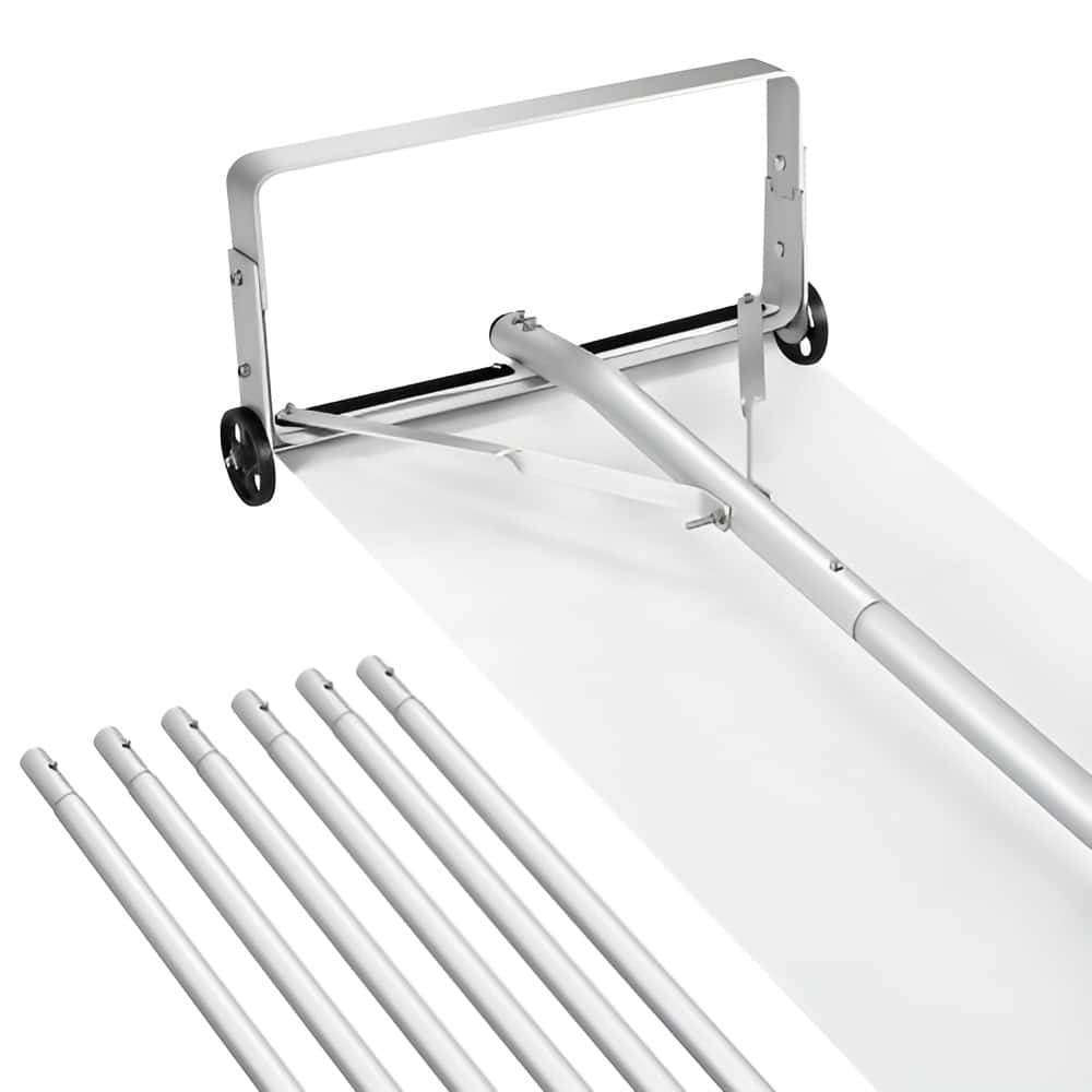 18.5-Inch Aluminum Roof Snow Rake with Adjustable Handle and Smooth Wheels for Easy Snow Removal - Silver, White, Black