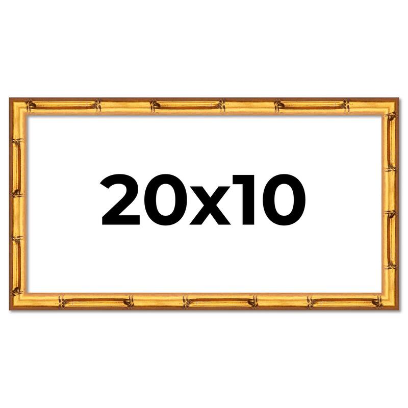 20x10 Frame Gold Bamboo Picture Frame - Complete Modern Photo Frame
