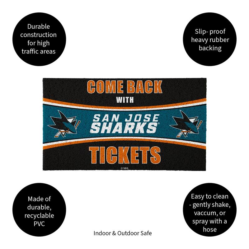 Pittsburgh Penguins 28 in. x 16 in. PVC "Come Back With Tickets" Trapper Door Mat