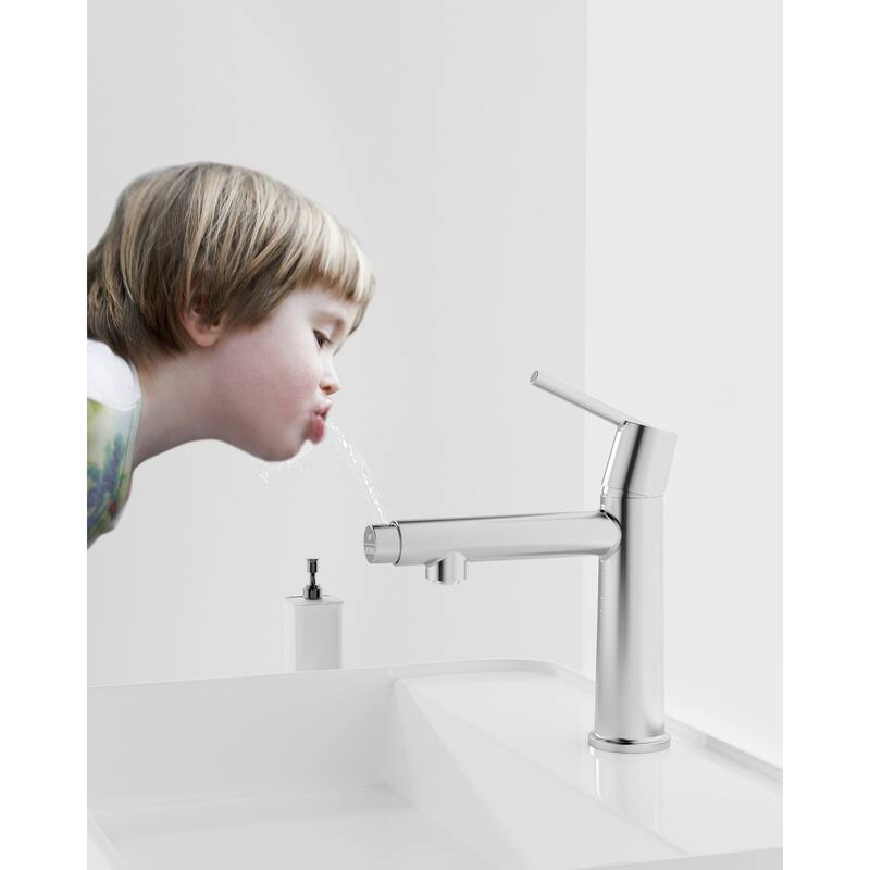 Single Handle Bathroom Faucet with Deck For 1 or 3 Holes,Laundry Vanity Sink Faucet with Two 9/16" Hoses
