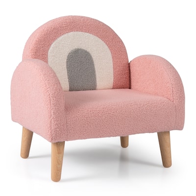 Gymax Soft Plush Kids Couch w/Comfy Backrest & Armrests Upholstered
