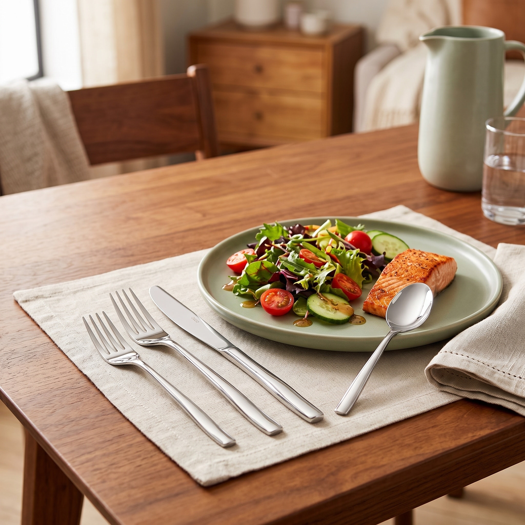 Vivid 20-Piece Flatware Set, Service for 4, Premium 18/10 Stainless Steel Silverware with Mirror Finish
