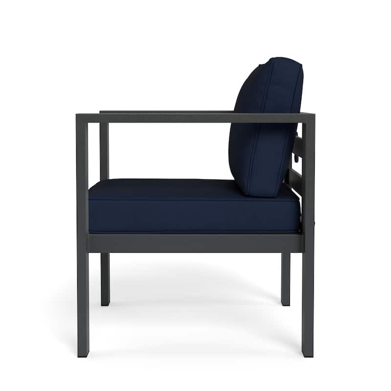 Lakeview Aluminum Outdoor Club Chair Set with Ottomans (4-Piece)