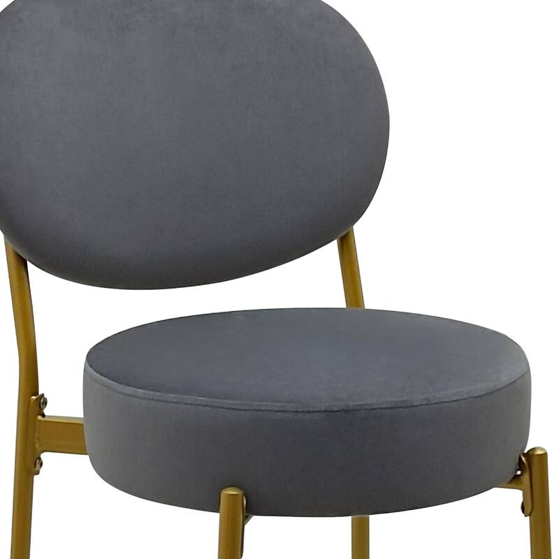 GDFStudio - Lunara Modern Velvet Upholstered Bar Height Bar Stool with Gold Metal Legs, Backrest & Footrest, Set of 2 - 41.34"H
