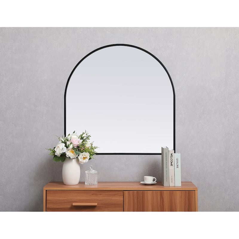 Indigo Home Metal Frame Arch Mirror 30x30 Inch
