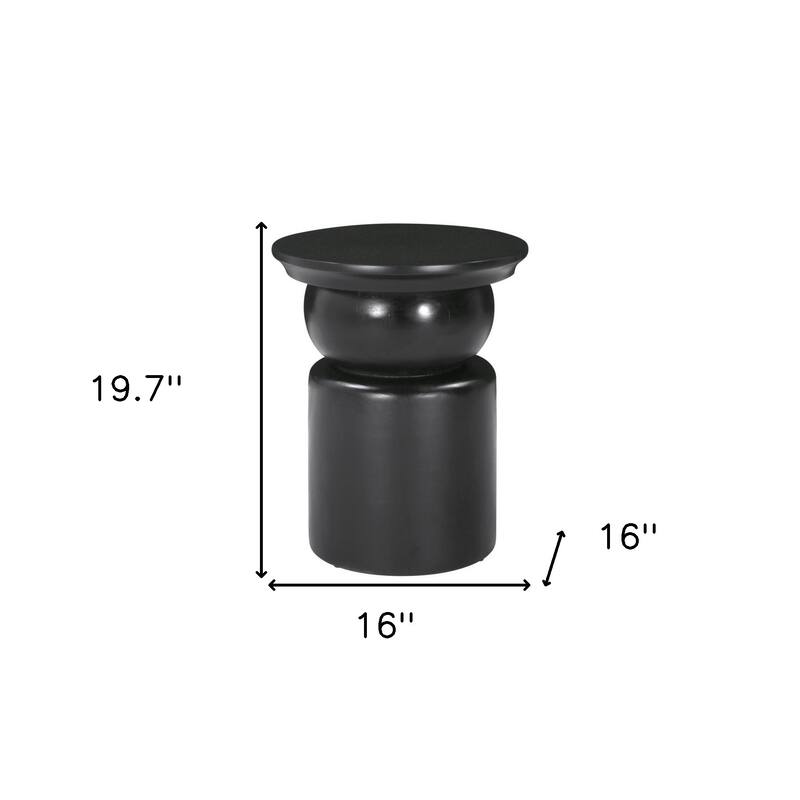 HomeRoots 26" Gold and Black Aluminum and Iron Round Pedestal End Table