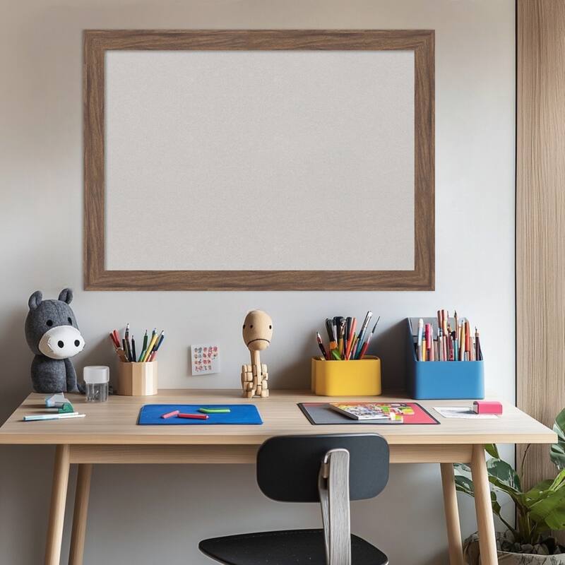 Pia Medium Brown Narrow Framed Cork Board - Bulletin Board, Organization Board, Pin Board