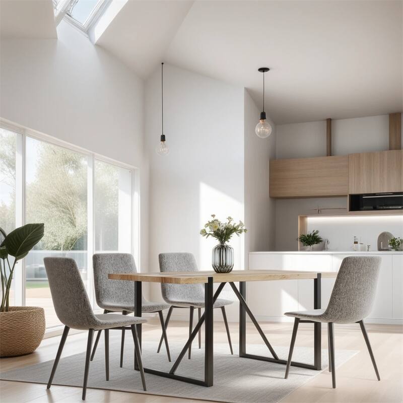 Modern Dining Room Chairs with Metal Legs(Set of 4) - N/A