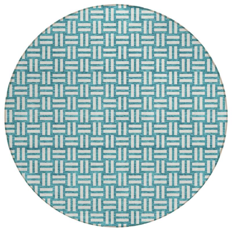 HomeRoots Geometric Transitional Rectangle Outdoor Rug