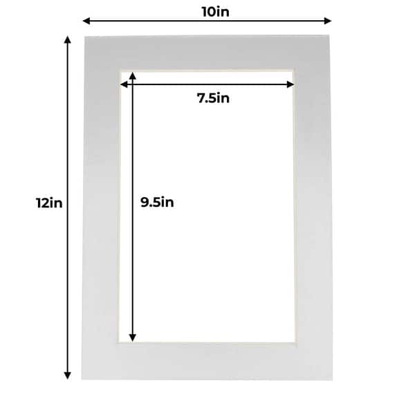 10x12 Mat for 8x10 Photo - Metallic Silver Matboard for Frames ...
