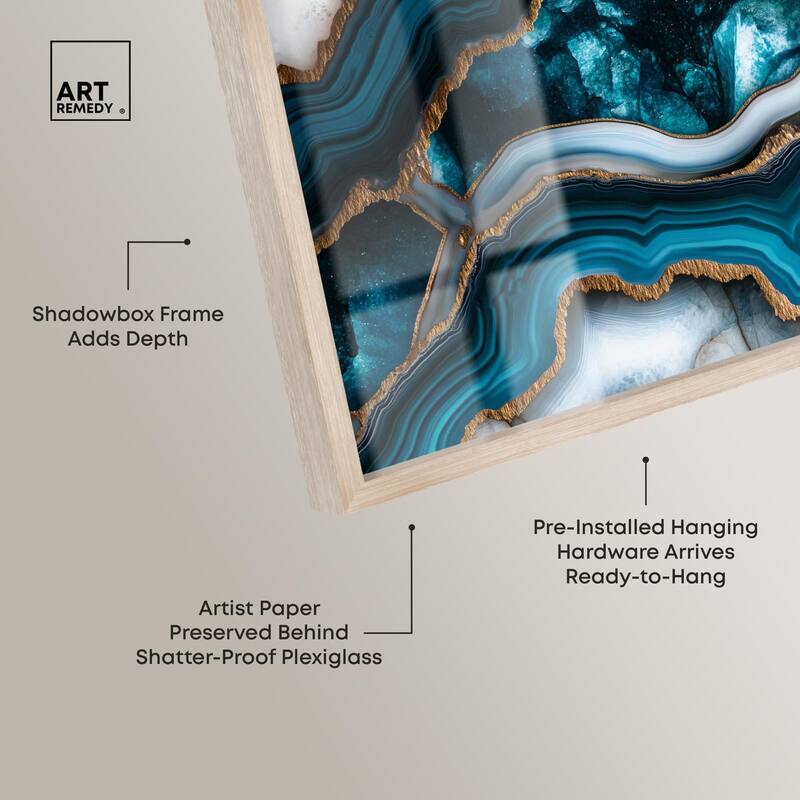 Teal Tectonic III Shadowbox by Art Remedy