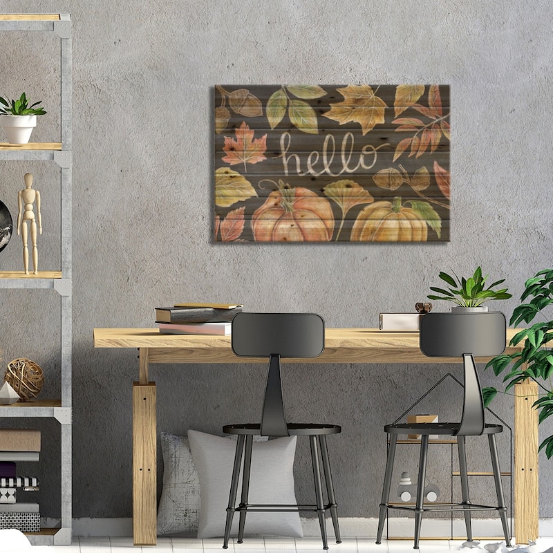 Harvest Chalk IX Print On Wood by Mary Urban - Multi-Color