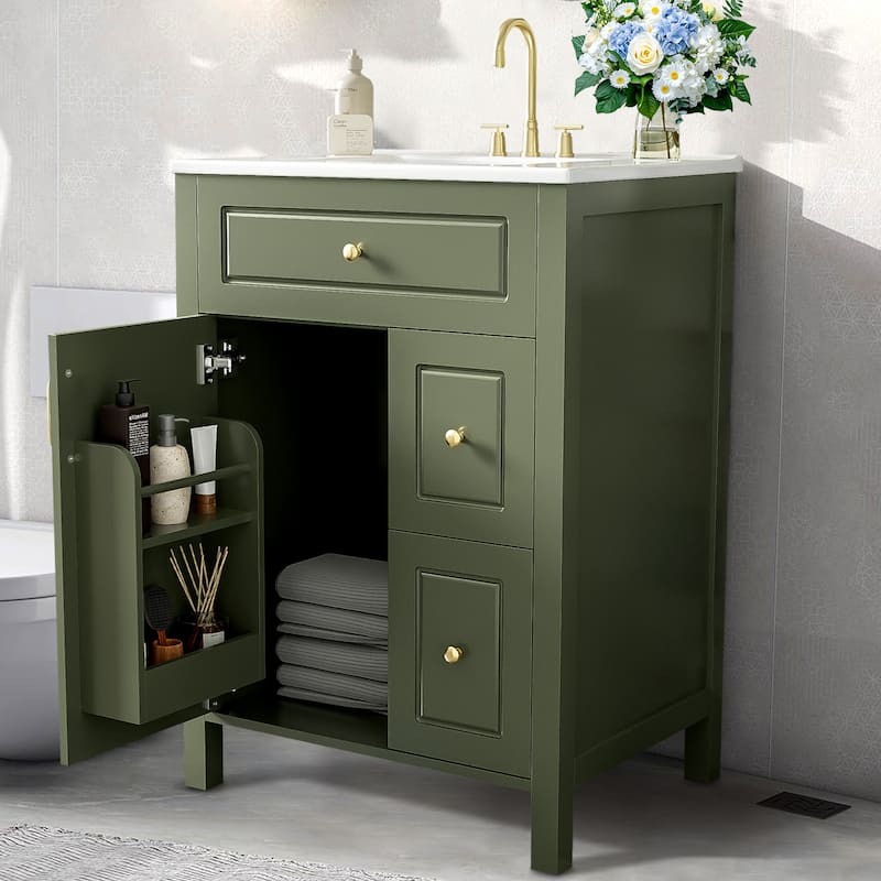 24-Inch Bathroom Vanity with Ceramic Sink