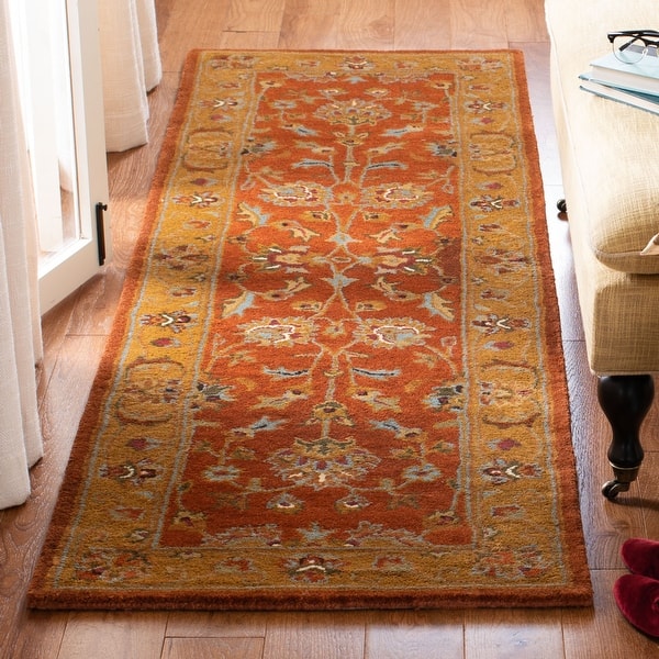 slide 2 of 53, SAFAVIEH Handmade Heritage Traditional Rust/ Beige Wool Rug
