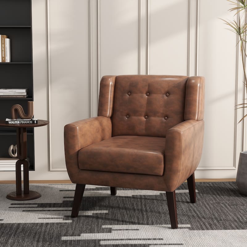 Cotton/ Linen Look Fabric Modern Accent Chair Armchair