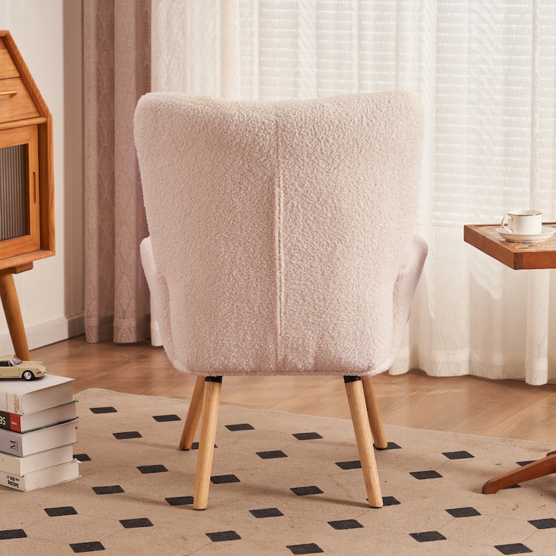 FERPIT Rocking Accent Chair Teddy Upholstered Glider Nursery Accent Chair Padded Seat with High Backrest for Living Room