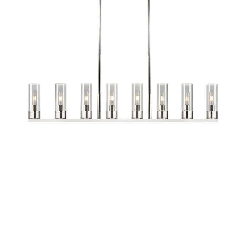 Innovations Lighting 617-8I-11-48 Boreas Linear Boreas 8 Light 48" - Polished Nickel / Light Smoke