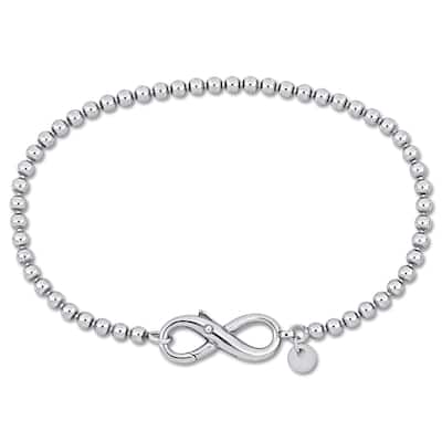 Miadora Ball Link Bracelet with Infinity Clasp in Sterling Silver