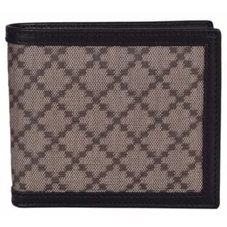 Gucci Designer Our Best Clothing Shoes Deals Online Gucci Men S 225826 Beige Black Canvas Leather Diamante Bifold Wallet 4 25