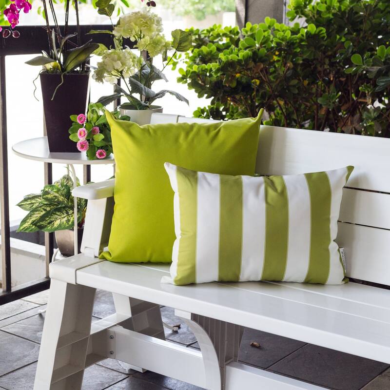 Striped Throw Pillow Indoor Outdoor Use Weather Resistant 14x20 Inches