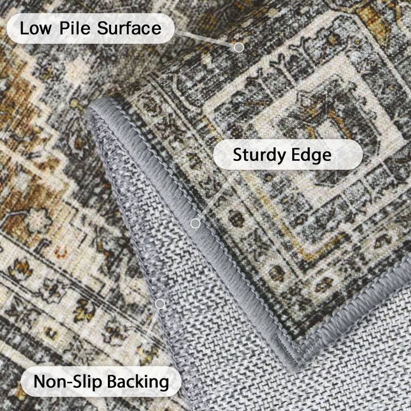 Mcow Low Pile Machine Washable Non-Slip Area Rug - 8'X10'