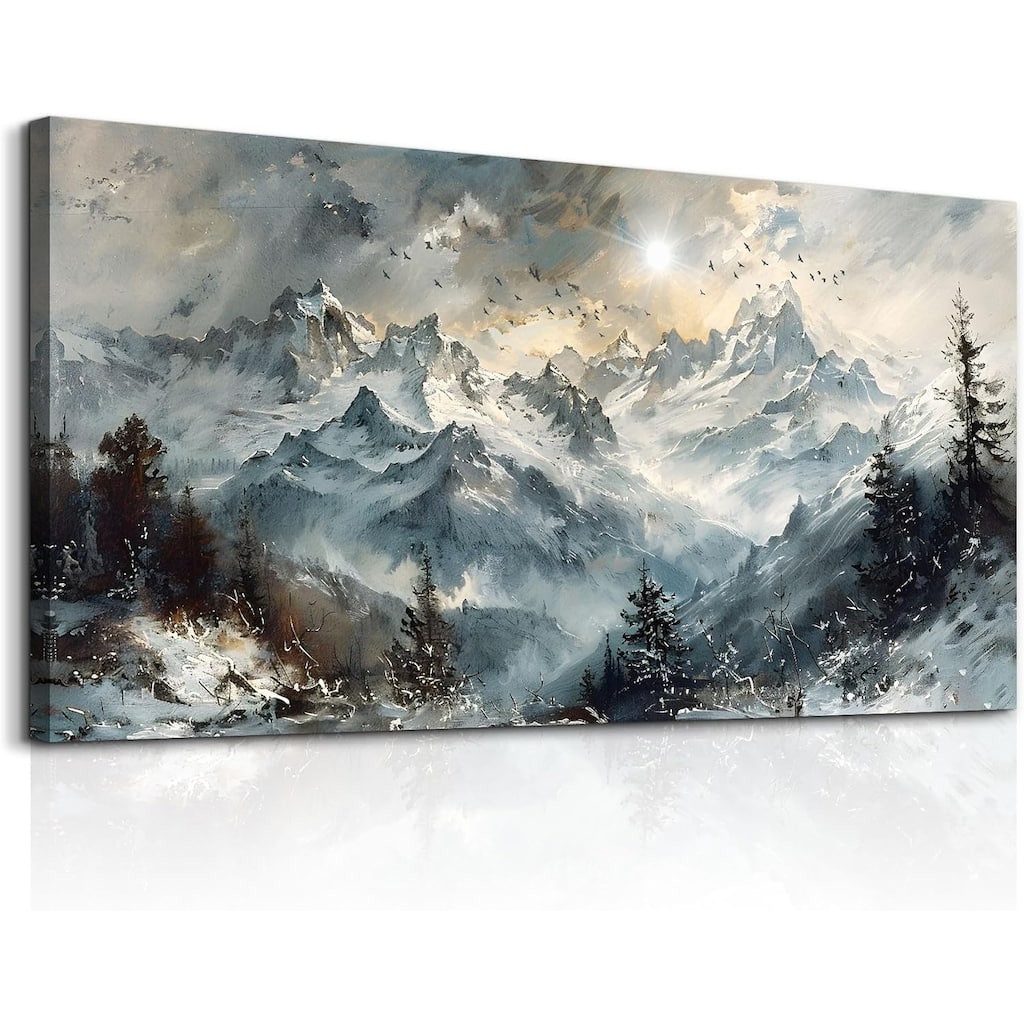 Abstract Mountain Landscape Wall Painting Framed Pictures Artwork