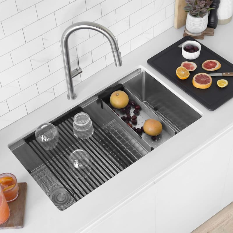Versa33 Undermount 33" Single Bowl Stainless Steel Kitchen Sink - 33" x 19" x 10"