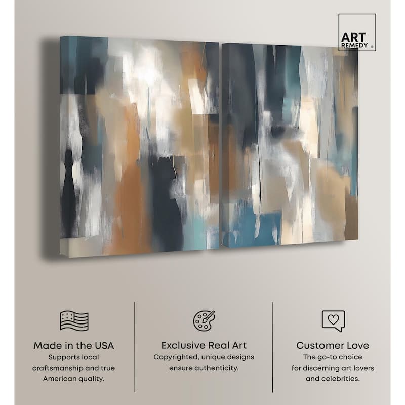 Vertical Rush Canvas Set of 2 by Art Remedy, Gallery Wrapped