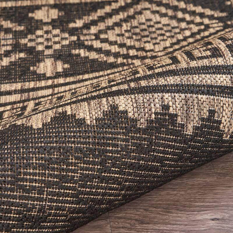 Sevita Sadie Geometric Black/Brown Indoor/Outdoor Area Rug