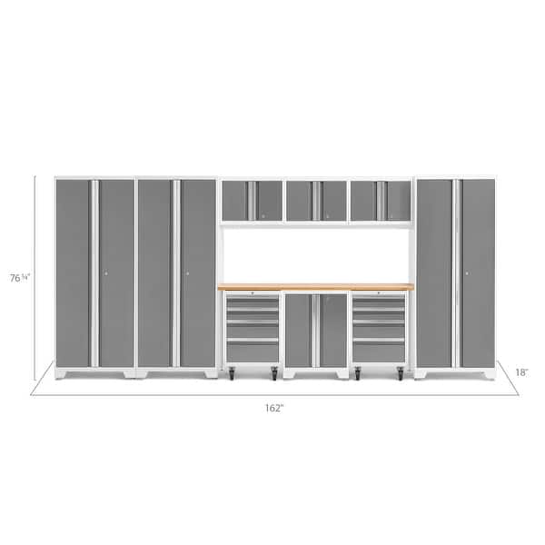 dimension image slide 4 of 9, NewAge Products Bold Series 10-pc. Steel Garage Cabinet Set