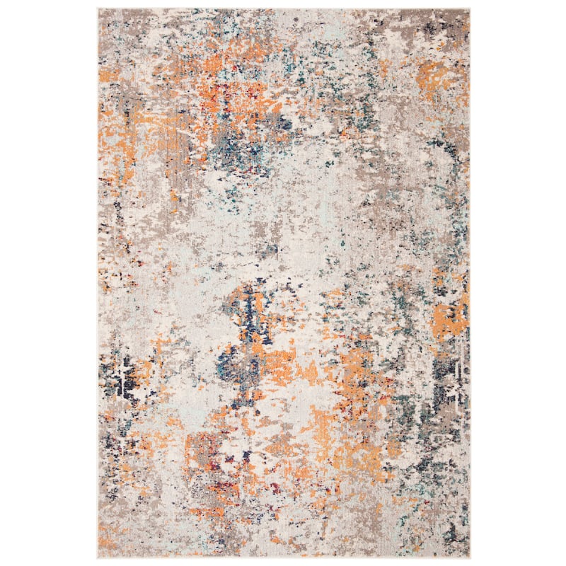 SAFAVIEH Madison Katrein Modern Abstract Rug - Grey/Beige - 5' 3" x 7' 6"