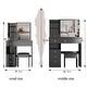 preview thumbnail 13 of 12, Small Vanity Desk with Sliding Mirror and Stool, Compact Makeup Table with Drawer and Storage for Small Spaces
