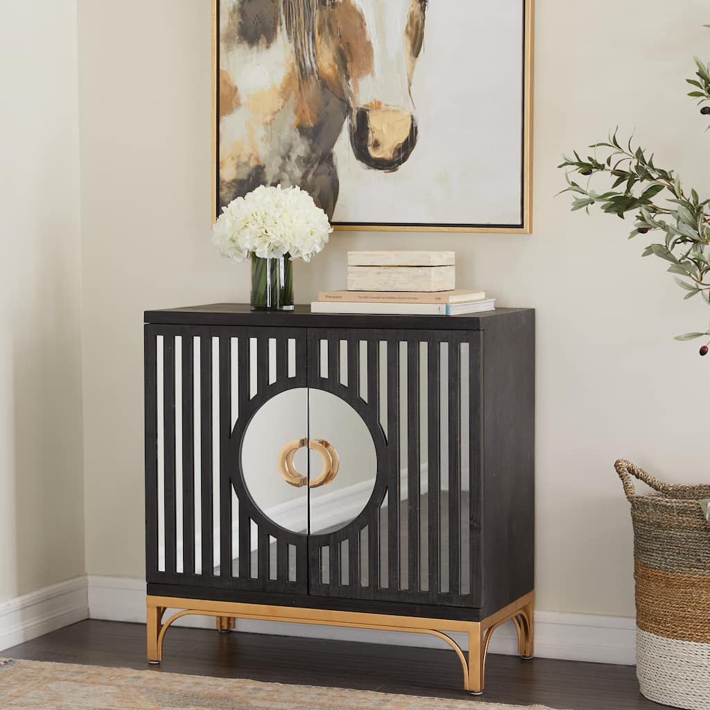 Black Wood Contemporary Cabinet - 32 x 16 x 32