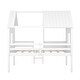 preview thumbnail 8 of 13, Elegant Twin Size Low Loft Wood House Bed with Two Side Windows, Superior Quality & Better Sleeping Environment, White