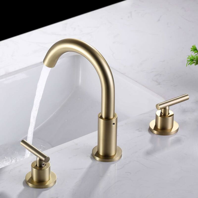 8 Inch Widespread Bathroom Sink Faucet 3 Holes Bathroom Faucet Double Handle Modern Basin Vanity Faucets Deck Mounted No Drain