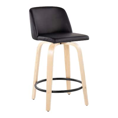 Carson Carrington Vallberga 24" Counter Stool with Natural Wood Base (Set of 2)