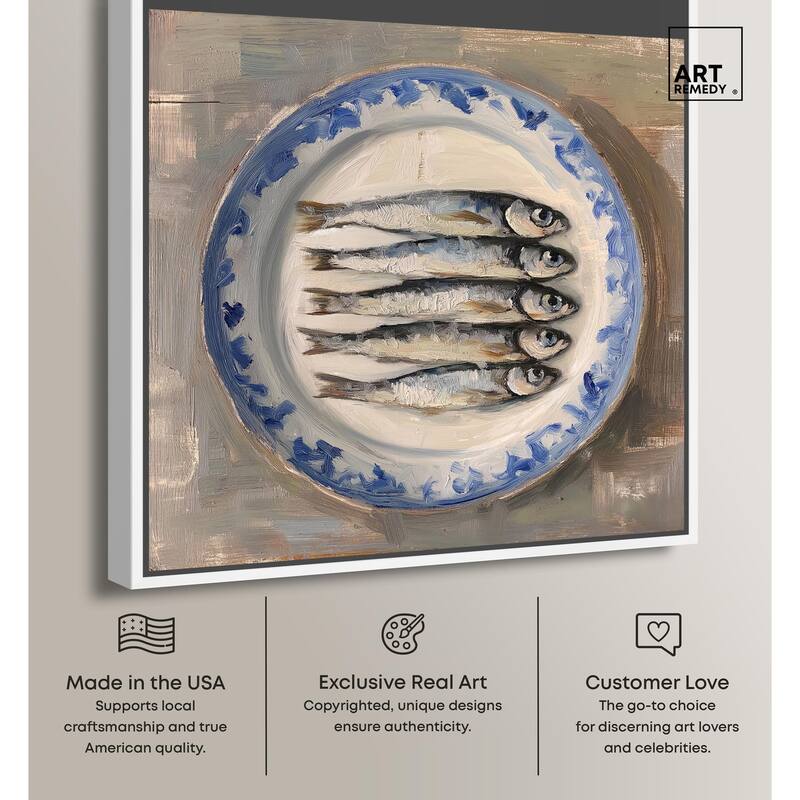 Sardines Still Life Canvas by Art Remedy