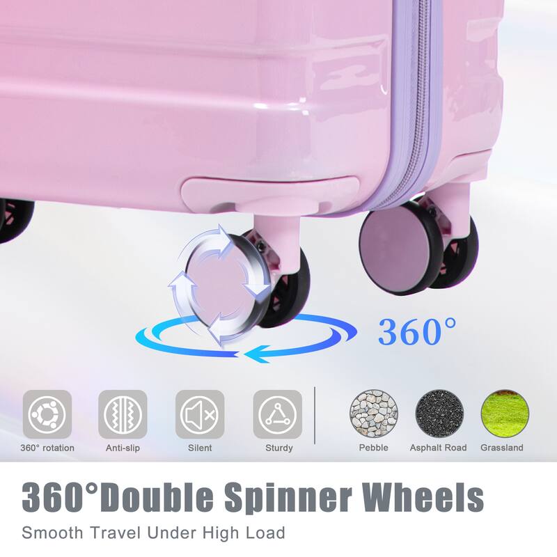 20"/24"/28" 3 pcs/set in PC Spinner Wheel Luggage, Carry on Suitcase, With Gradient Color and Combination Lock
